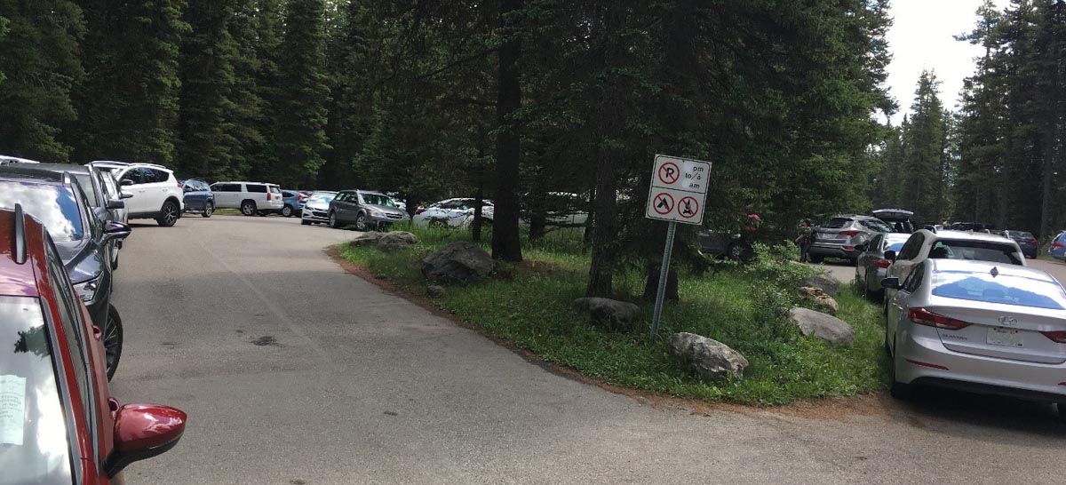 Véhicules garés à l’extérieur des places désignées dans l’aire de fréquentation diurne Fairview, 2018.