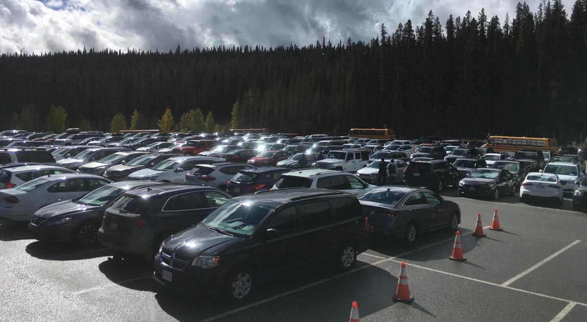 Overflow parking lot, 2018.