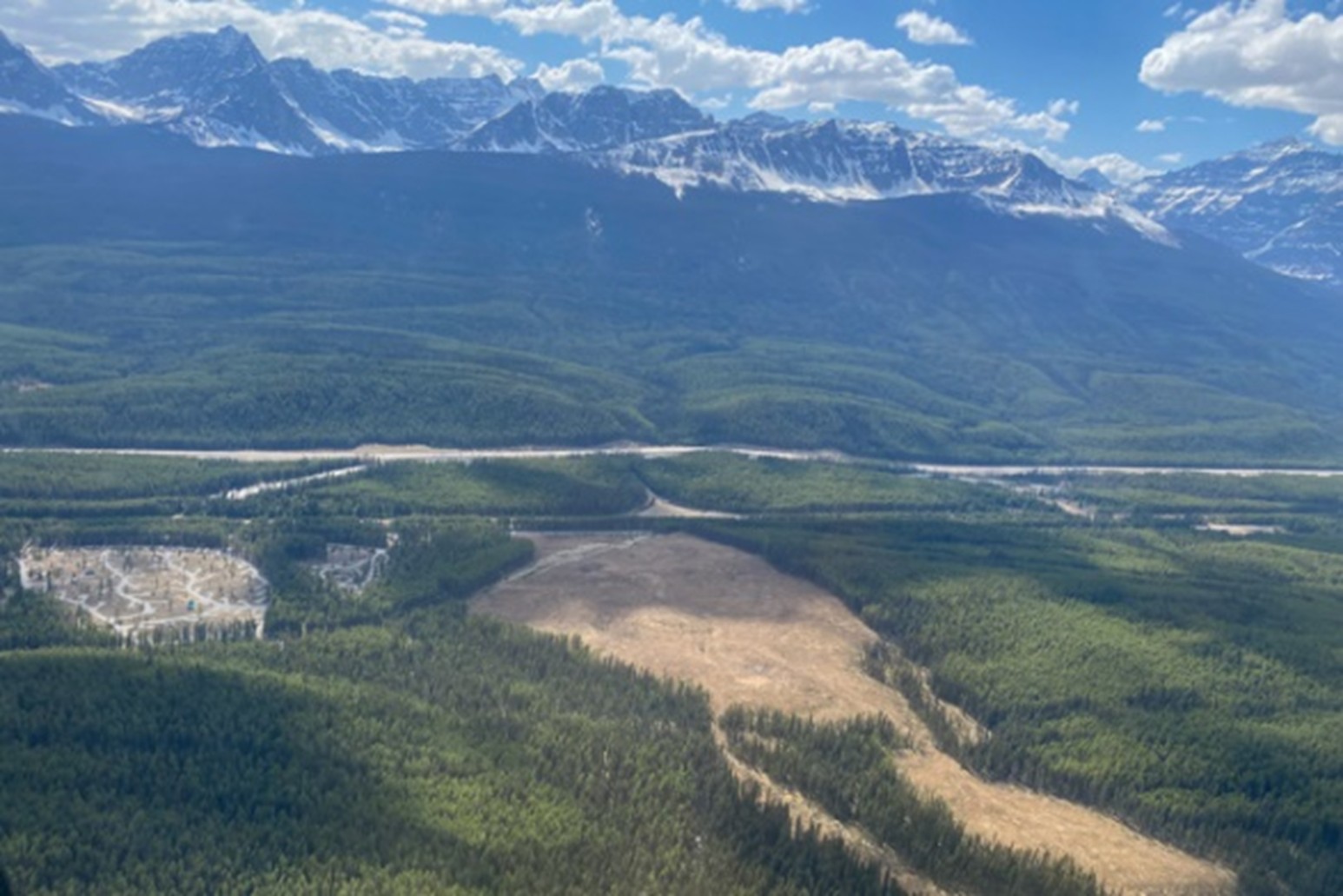 Large treeless fire guard near Lake Louise