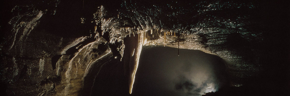 In a cave passage known as 