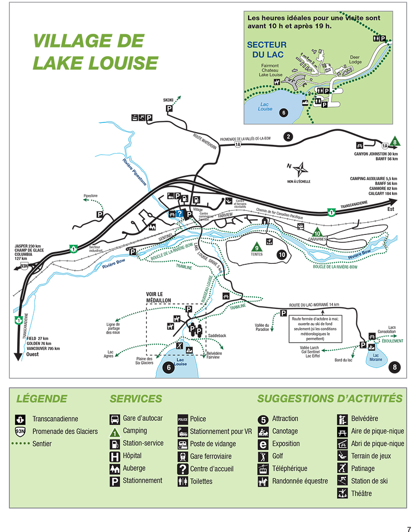 Carte du secteur de Lake Louise