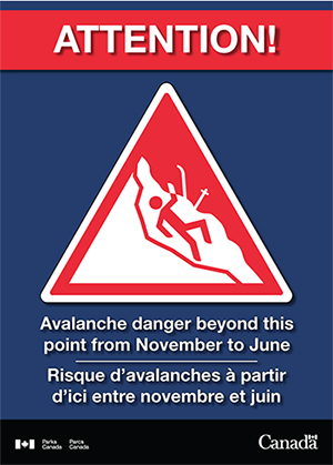 Avalanche warning sign