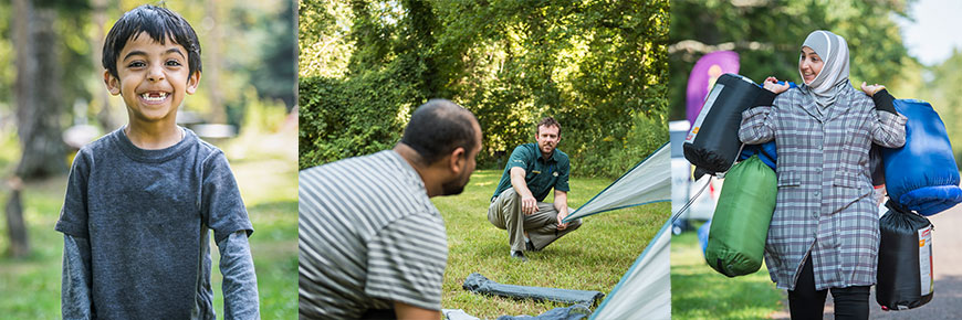 A family learns the equipment needed and the skills required to camp confidently and happily