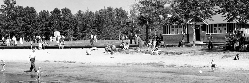 Astotin Lake beach circa 1940 or 1950