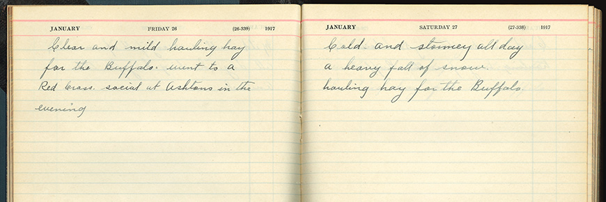 A Park Warden’s journal entry from January 1917