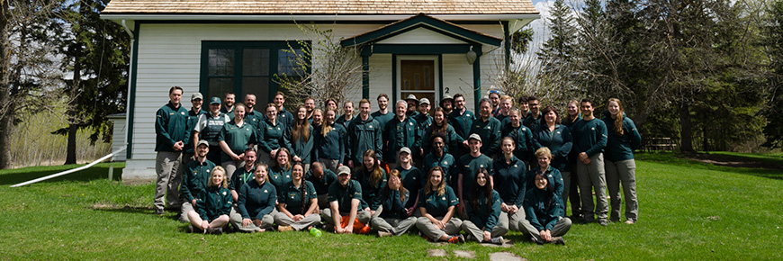 Elk Island National Park staff in front of the Superintendent’s house. 