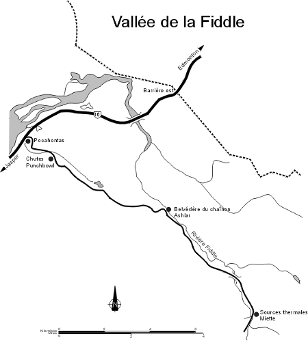 Carte de la vallée de la Fiddle