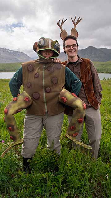 two Parks Canada interpreters in costume