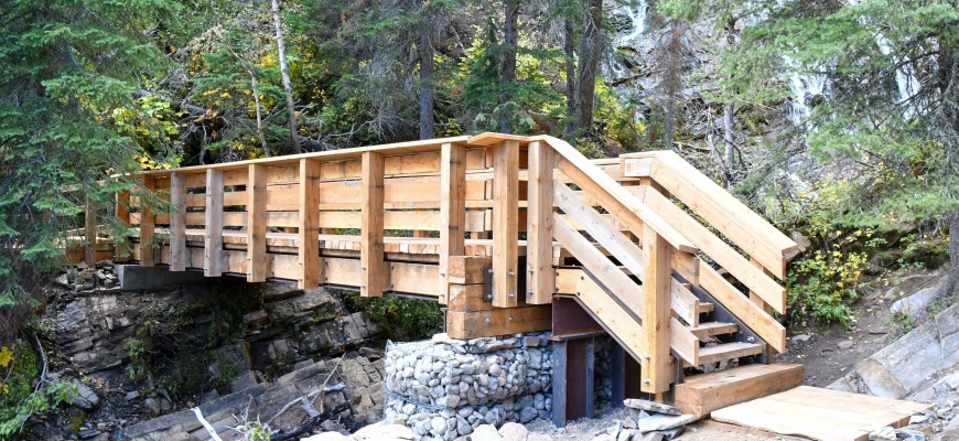 New foot bridge at Bertha Falls