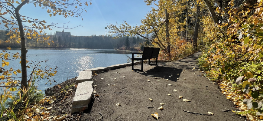 New paved walking trail at Linnet Lake