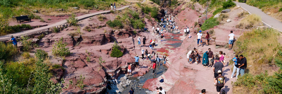 Dozens of visitors recreating inside and around Red Rock Canyon
