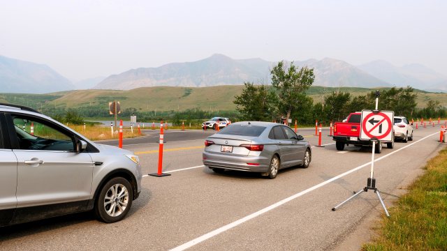 Cars driving Highway 5/6 are unable to turn left into the park during a traffic diversion