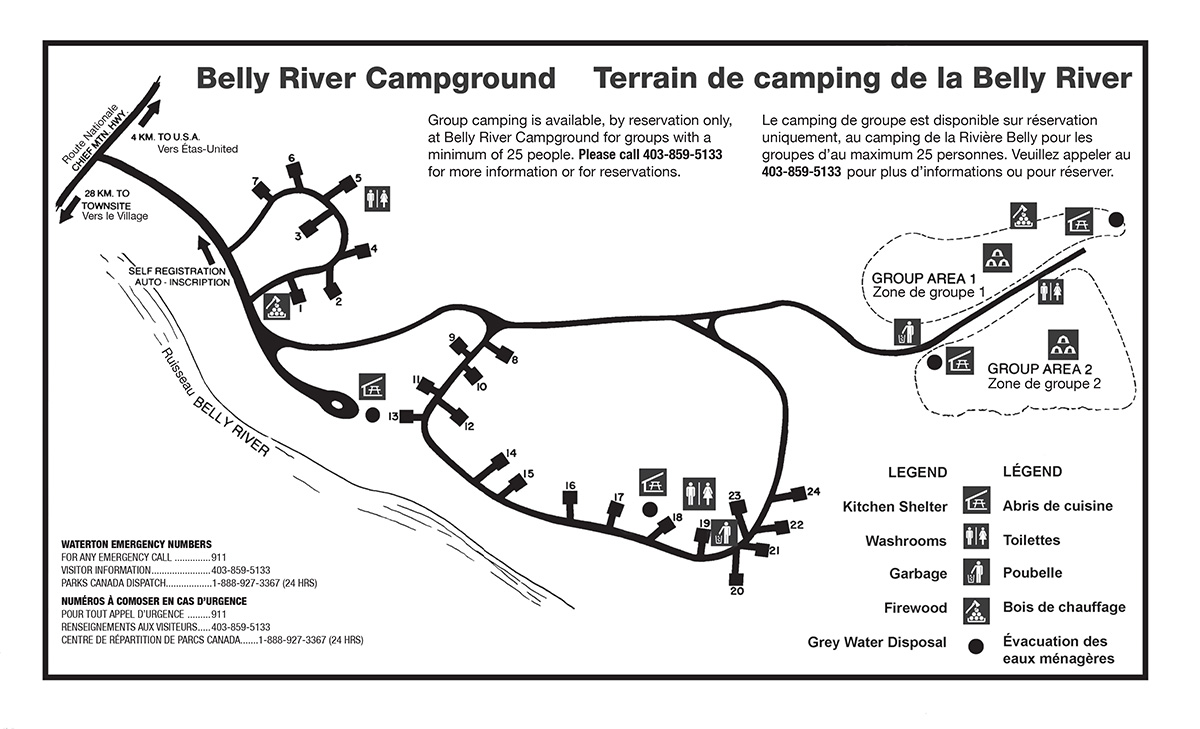 terrain de camping de la Belly River