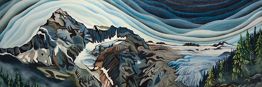 Painting of Mount Sir Donald in Glacier National Park
