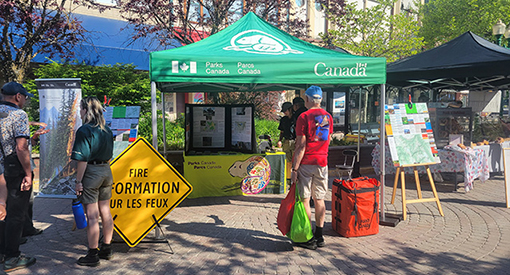 Parks Canada fire information booth