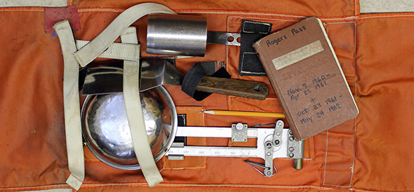 Klein Kit Klein Kit, including a variety of snow study tools laid out.