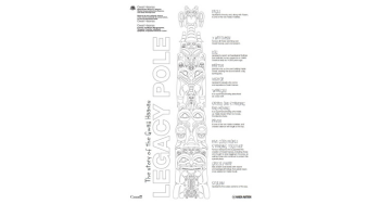 Hand drawn representation of Gwaii Haanas legacy pole.