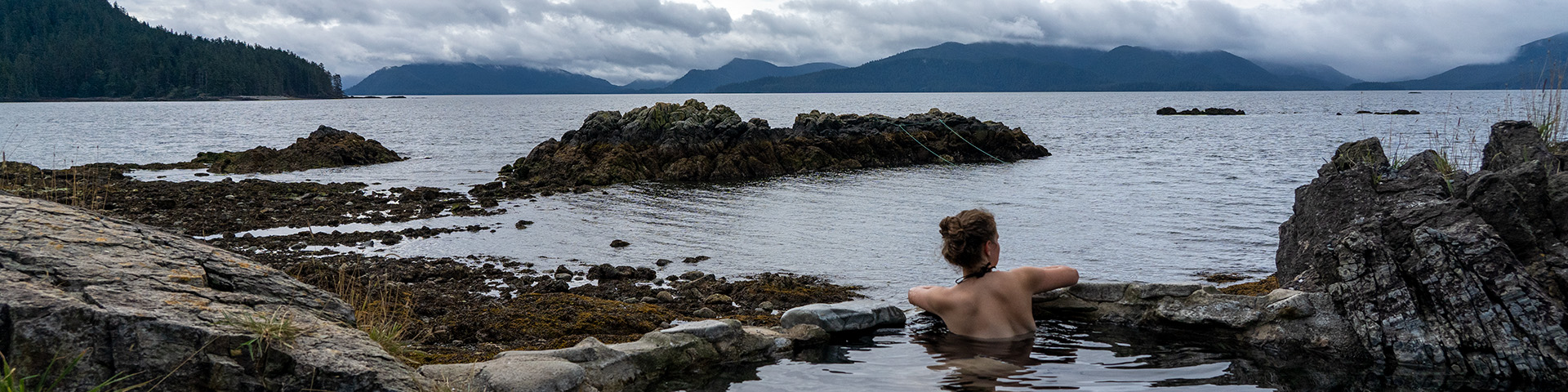 Vue aérienne de l’île Hotspring 