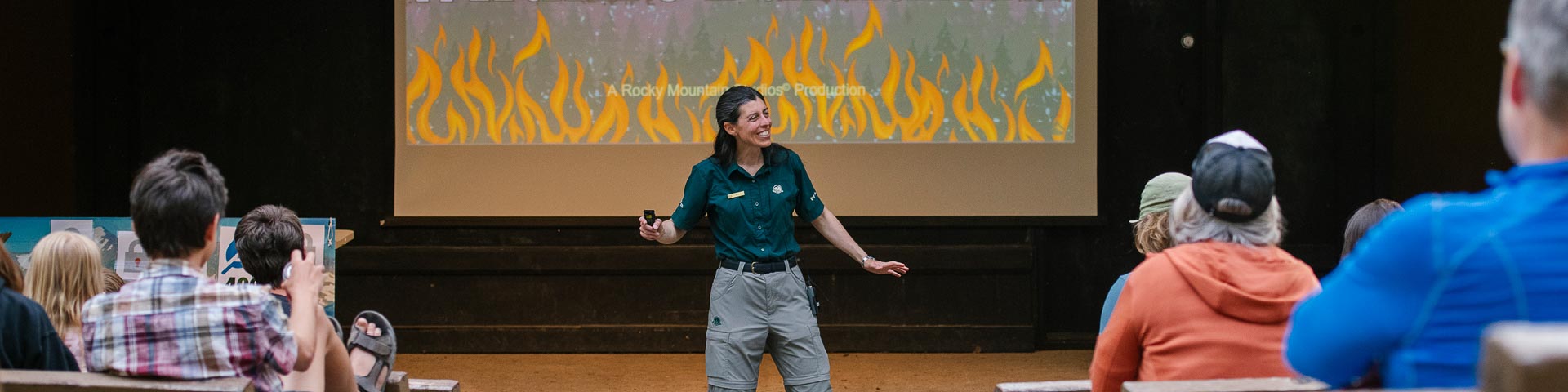 Parks Canada staff performing a show