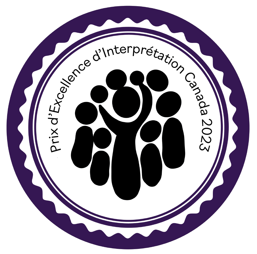 Insigne du Prix d'excellence 2023 d'Interprétation Canada