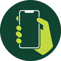 Icon representing using a smart phone (mobile).