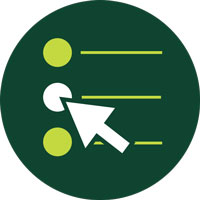 Icon representing completing a digital survey.