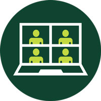 Icon representing participation in an online meeting