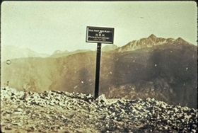 “This Post Placed by His Royal Highness The Duke of Connaught, July 28, 1916, 3921 Feet”