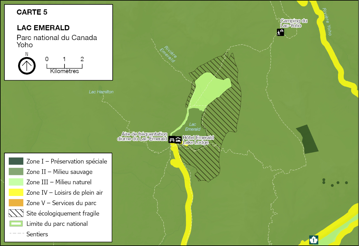 Gros plan du zonage du secteur du lac Emerald. —  La version textuelle suit