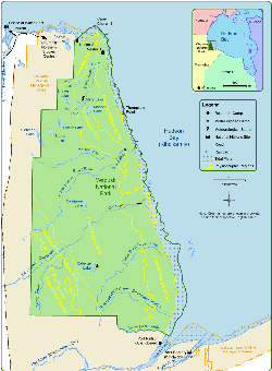 Map of Wapusk National Park with Physiographic Regions. Click to zoom.