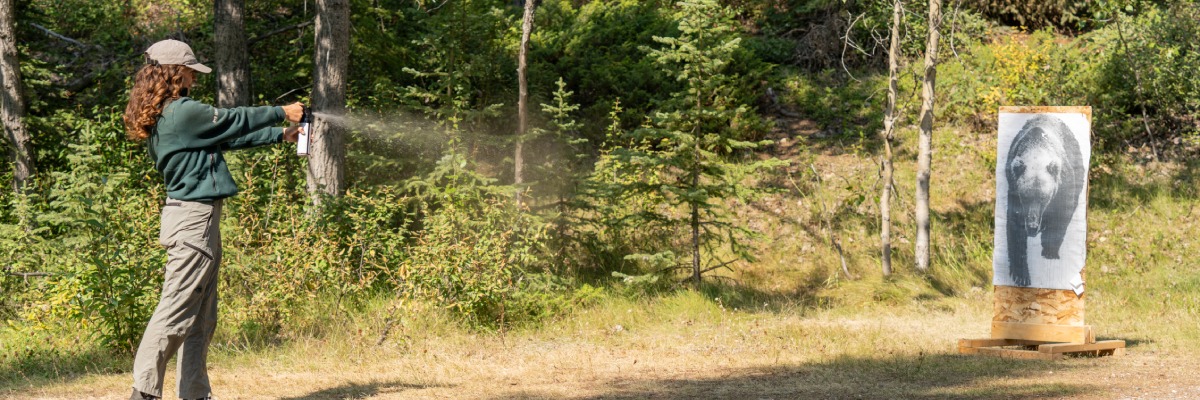 Parks Canada staff providing a demonstaration