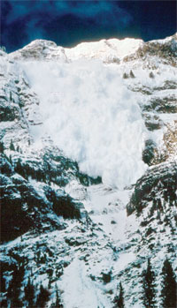 Avalanche over Bourgeau-Right Hand