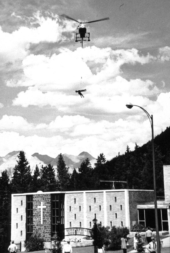 Since the 1960's, helicopters have been used to transport injured Parks Canada visitors.