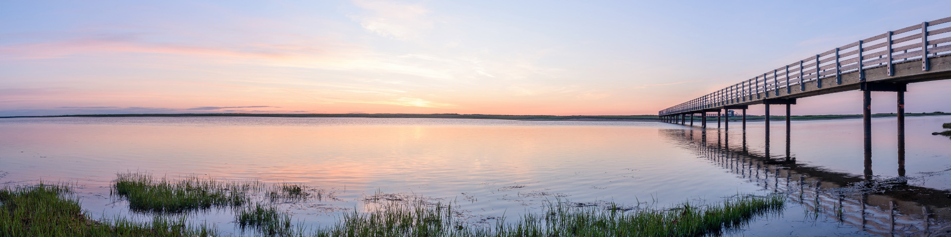 A boardwalk over a lagoon