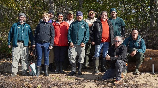 A team of Parks Canada employees and members of the nearby Mi'gmaw community.