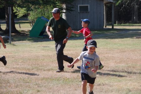 Kids running, playing tag