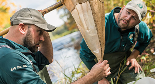 Two men in a river