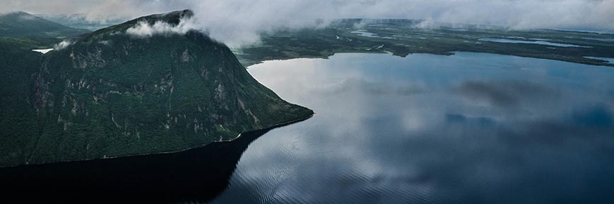 The Western Brook Pond seen from above