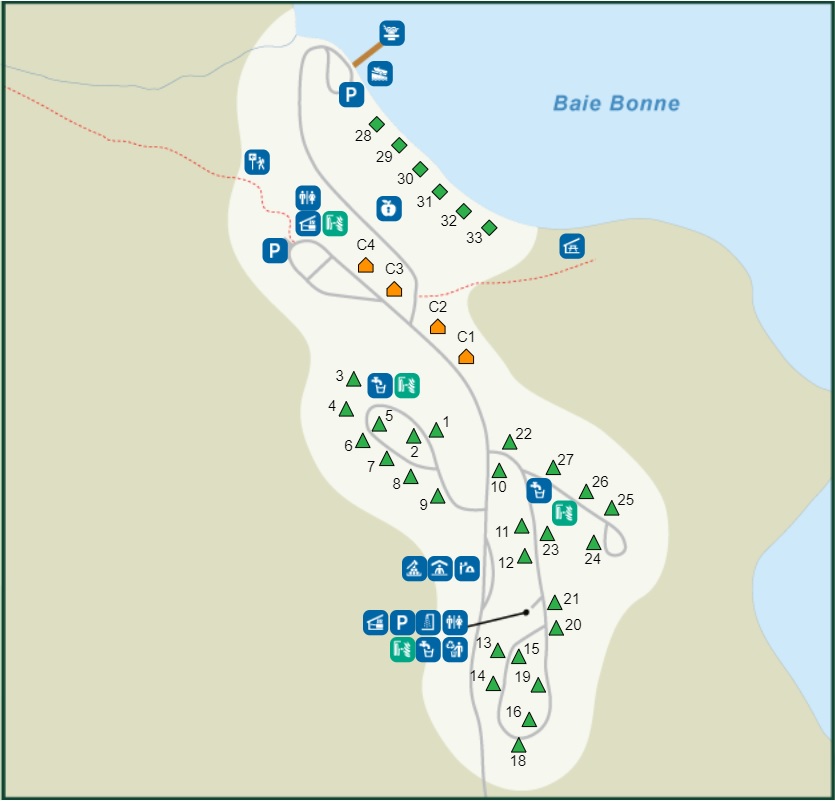 Carte du terrain de camping de lomond