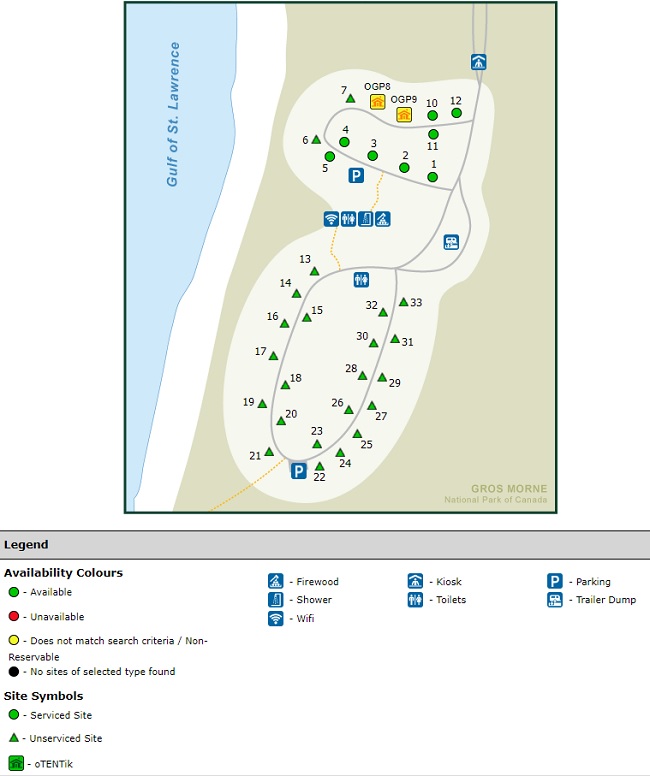 Green Point Campground Map