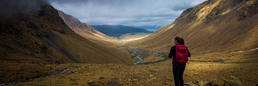 A person overlooking a valley.