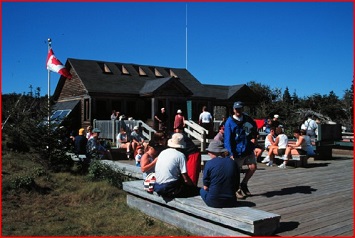 The modern day waiting area at Western Brook Pond boat tour in the 1990's