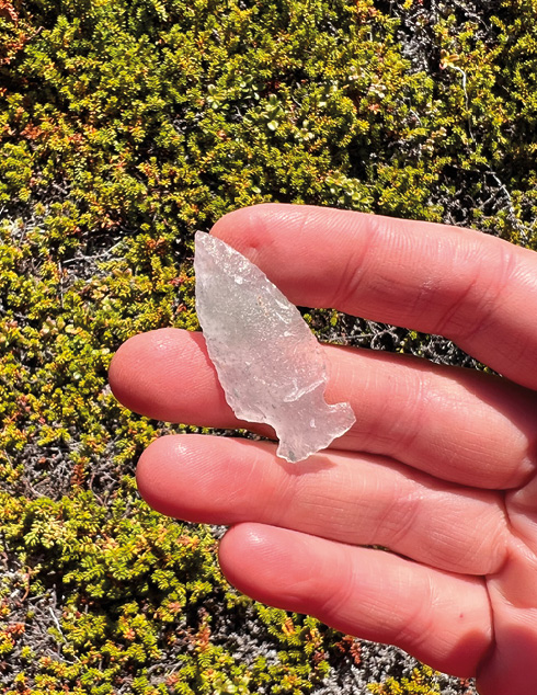 Pointe de flèche en chert découverte sur l’estran Porcupine.