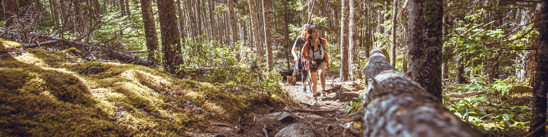 two girls hiking in the park