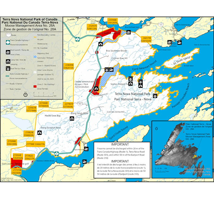 carte du parc national Terra-Nova