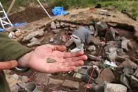 Artefact from a thule sod house,    0;A;	Nachvak Fjord