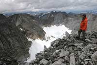 Park warden looking at Mt. Caubvick