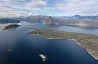 Islands at the mouth of Saglek 	Bay