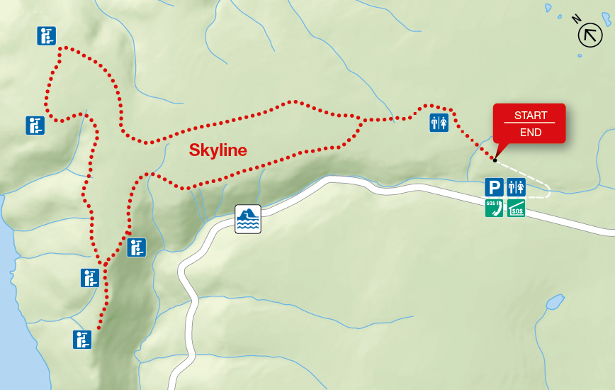 Map of the Skyline Trail