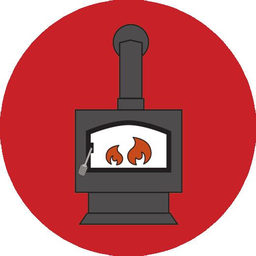All wood burning stoves and fireplaces, including enclosed shelters and cabins